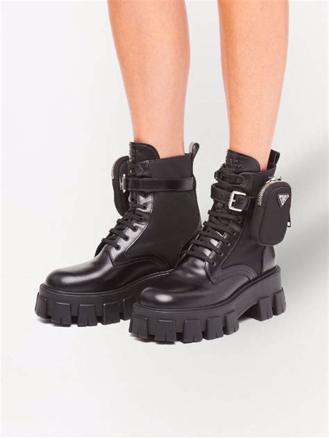 leather prada rubber sole high heel boots|prada 55 leather ankle boots.